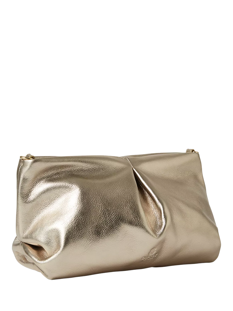 Osprey London Carina Luxe leather shrug bag metallic gold (British brand)