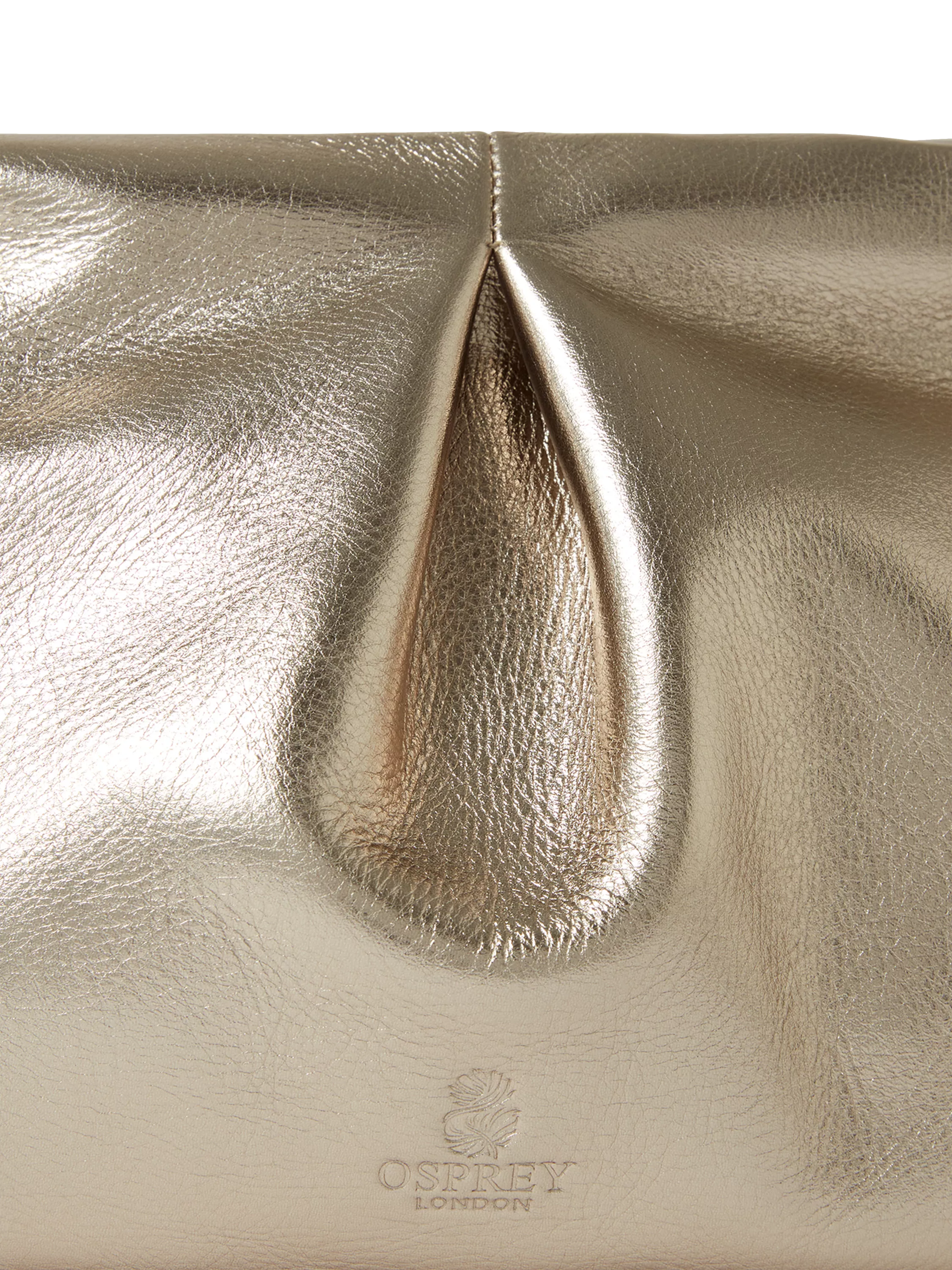 Osprey London Carina Luxe leather shrug bag metallic gold (British brand)