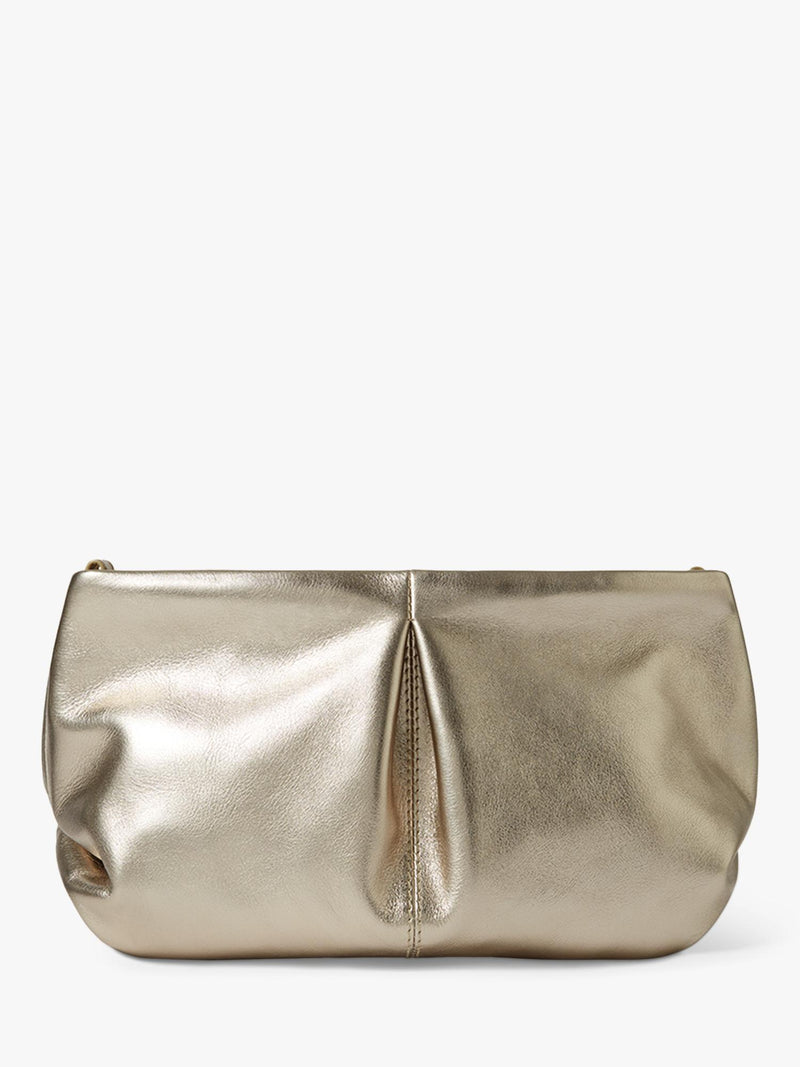 Osprey London Carina Luxe leather shrug bag metallic gold (British brand)