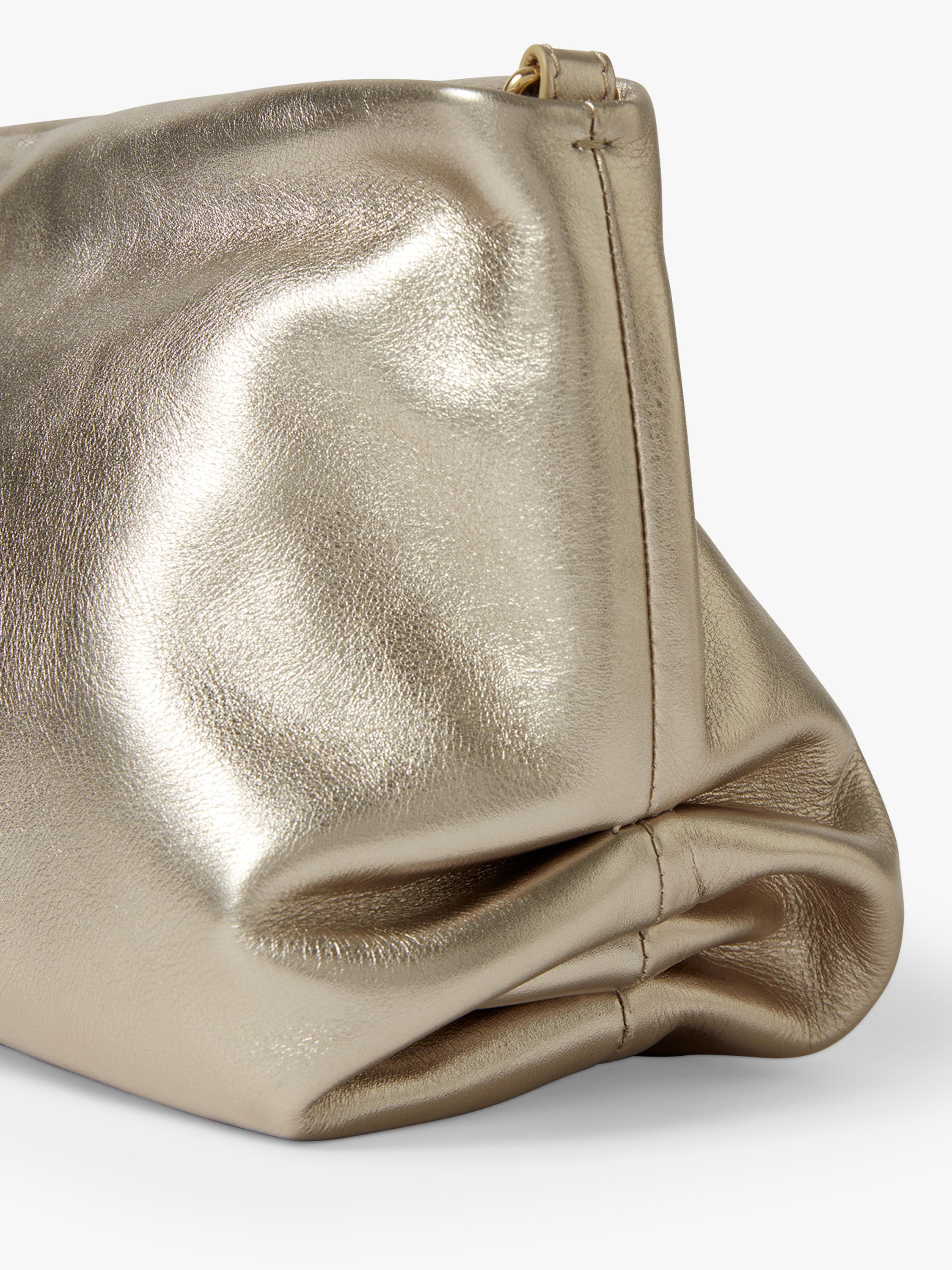 Osprey London Carina Luxe leather shrug bag metallic gold (British brand)