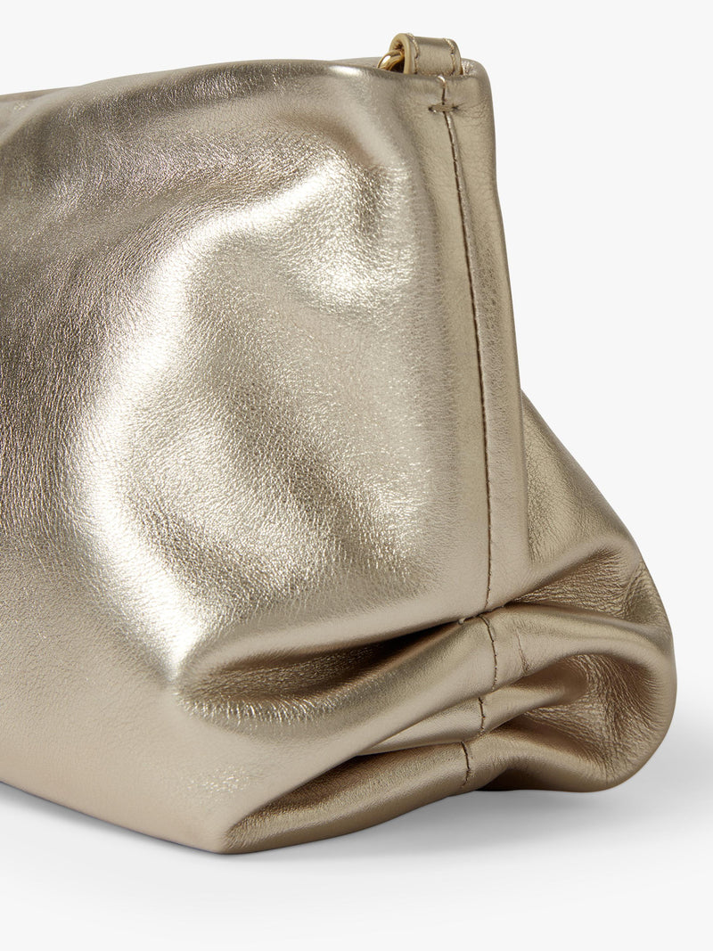 Osprey London Carina Luxe leather shrug bag metallic gold (British brand)