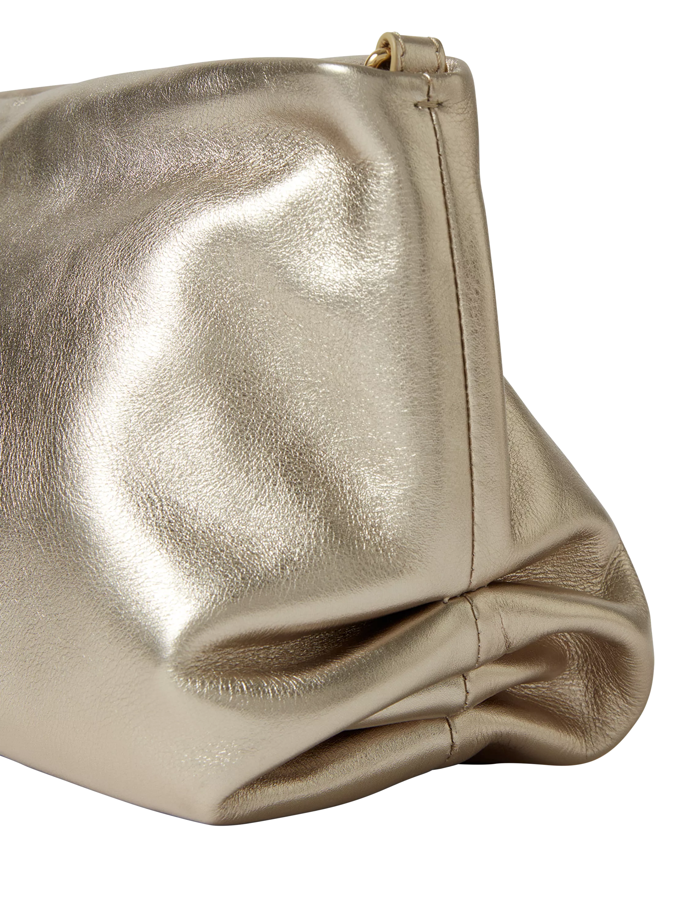 Osprey London Carina Luxe leather shrug bag metallic gold (British brand)