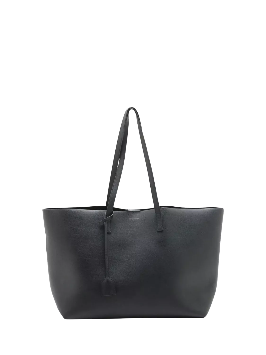 Pre-loved SAINT LAURENT black leather tote bag with gold hardware - British product