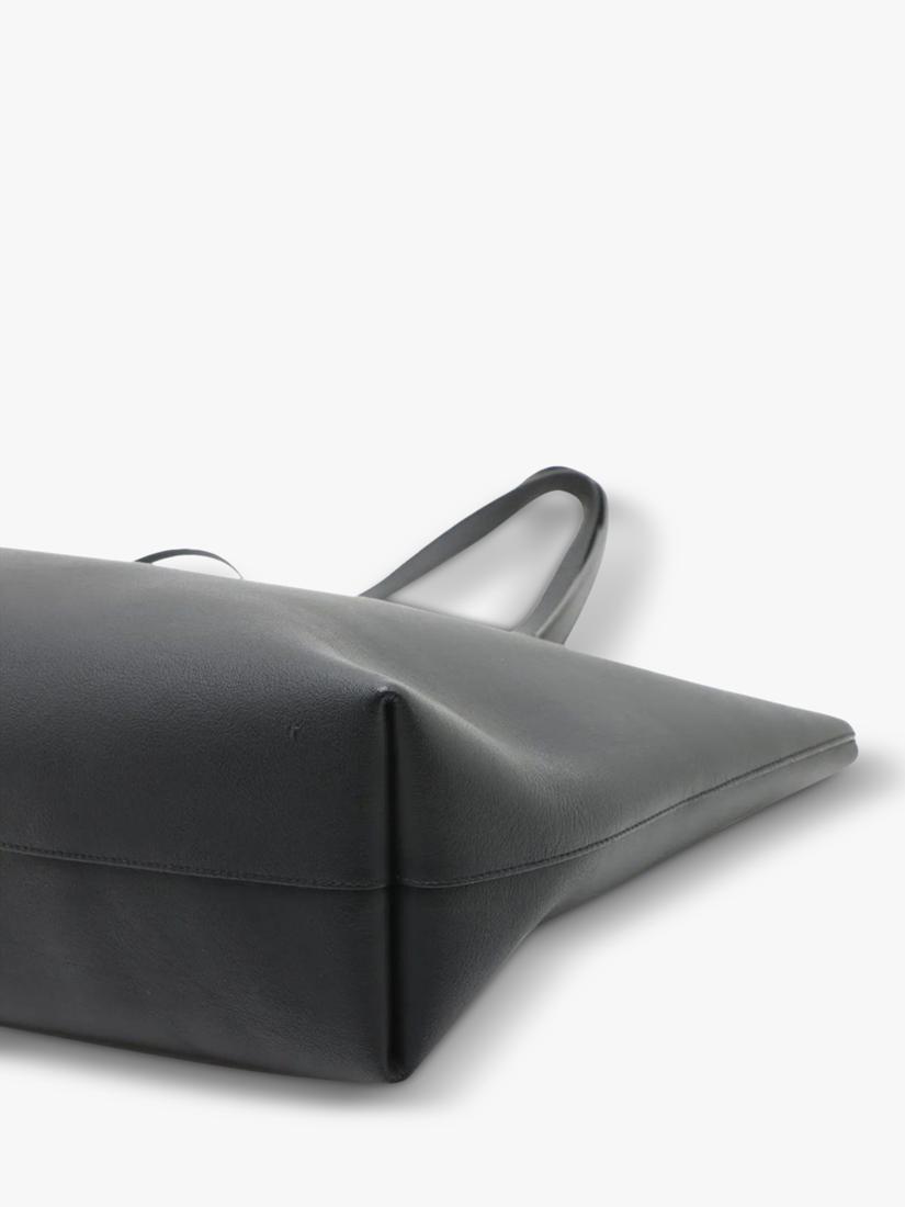 Pre-loved SAINT LAURENT black leather tote bag with gold hardware - British product