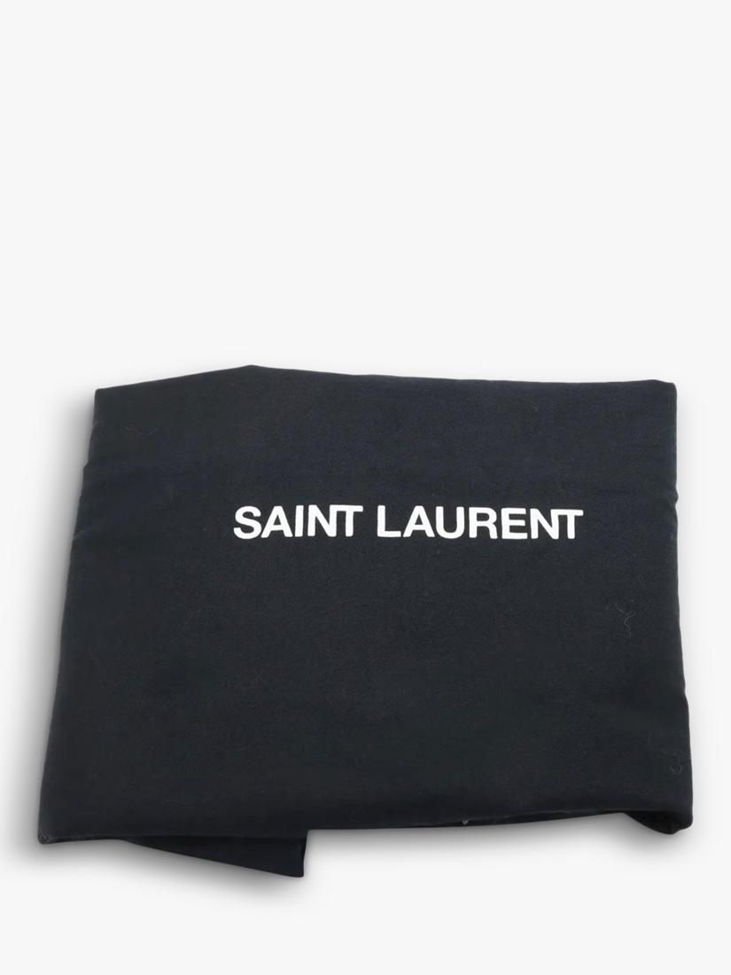Pre-loved SAINT LAURENT black leather tote bag with gold hardware - British product