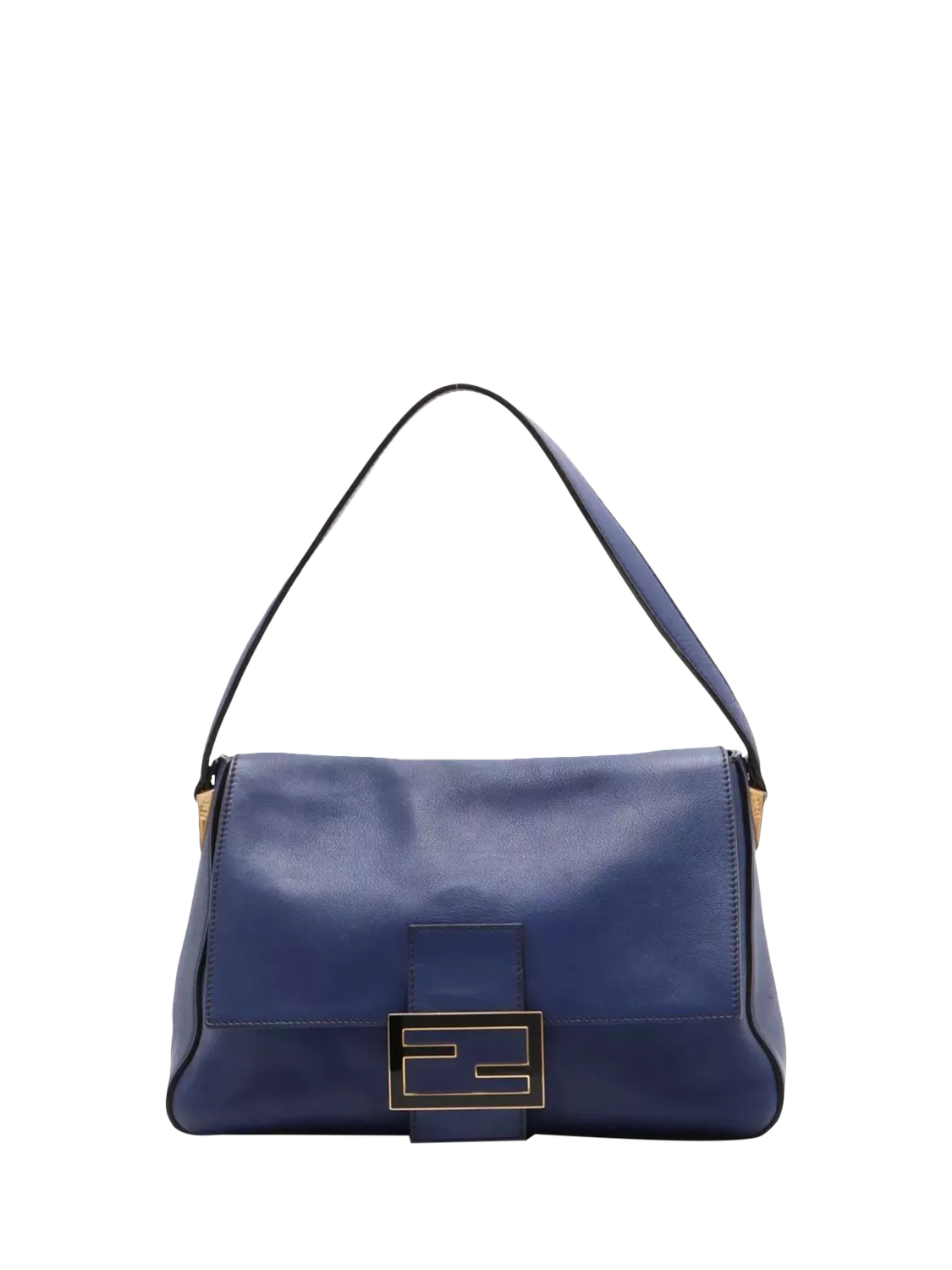 Fendi Big Mama blue leather shoulder bag (British brand)