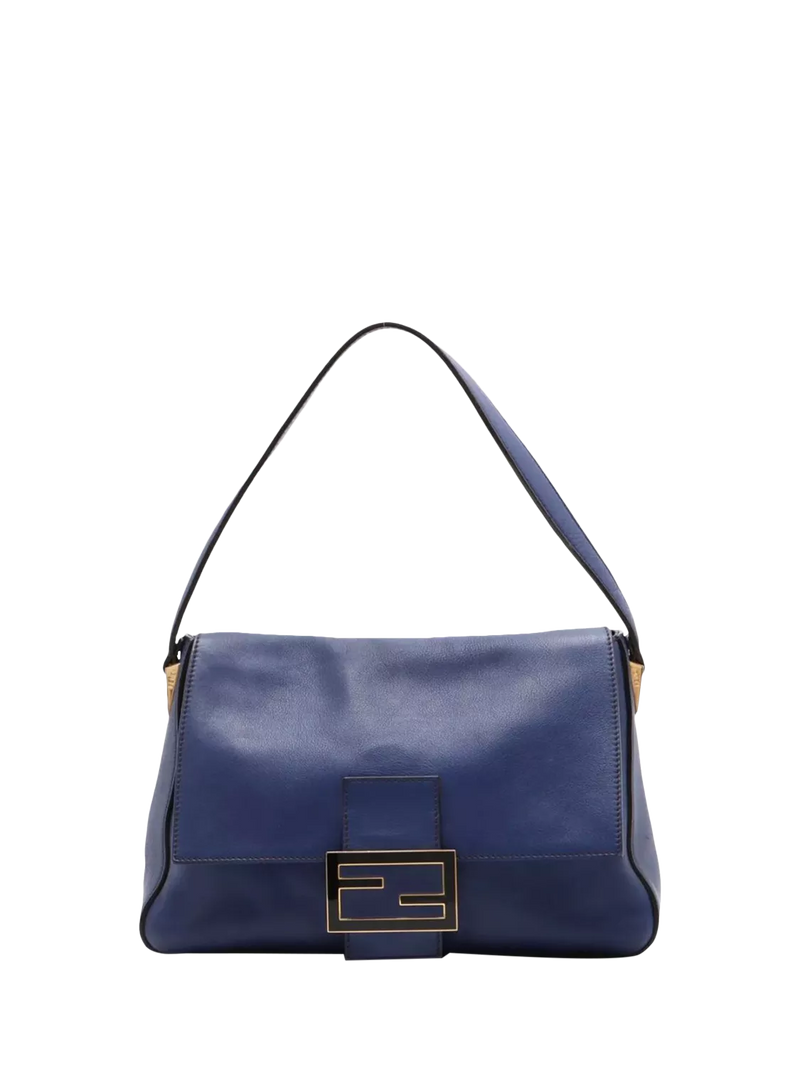 Fendi Big Mama blue leather shoulder bag (British brand)