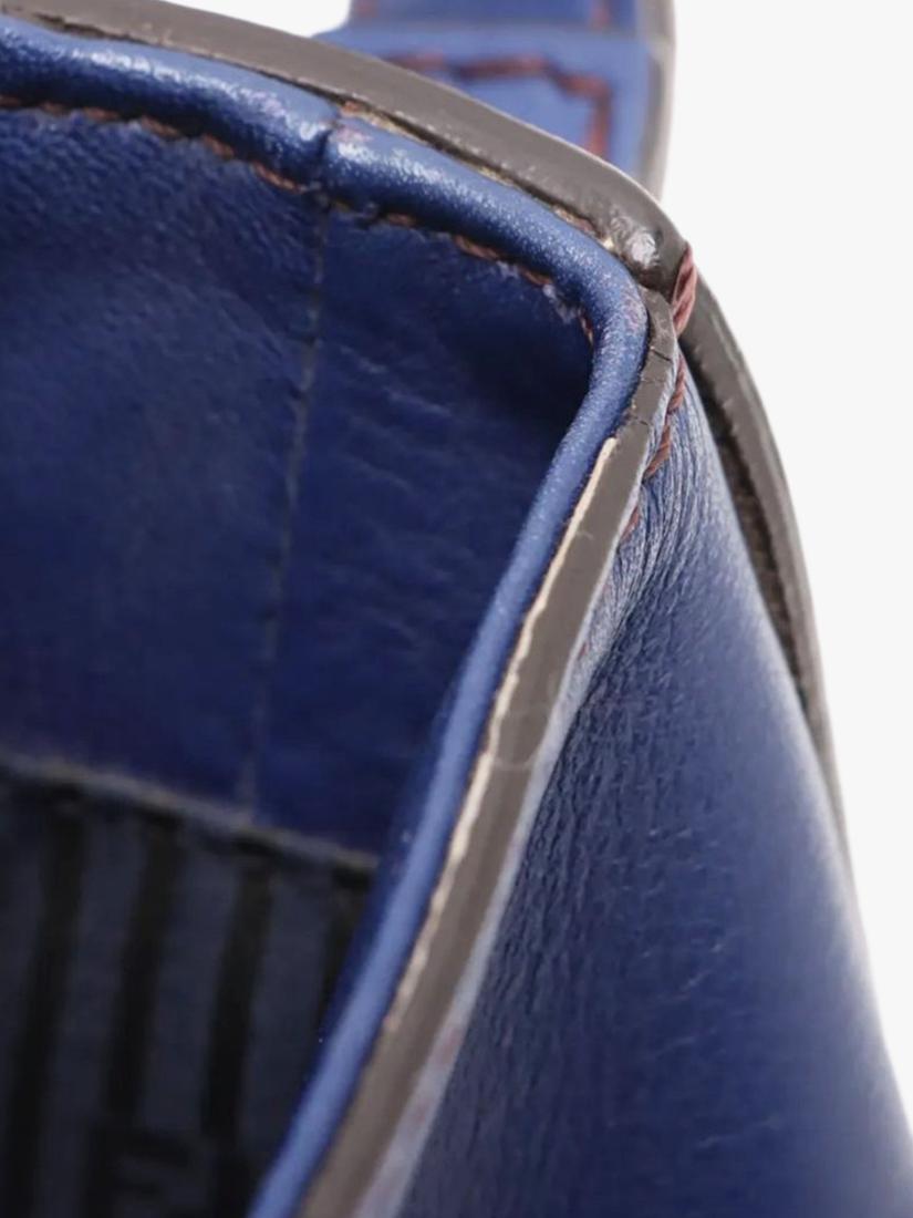 Fendi Big Mama blue leather shoulder bag (British brand)
