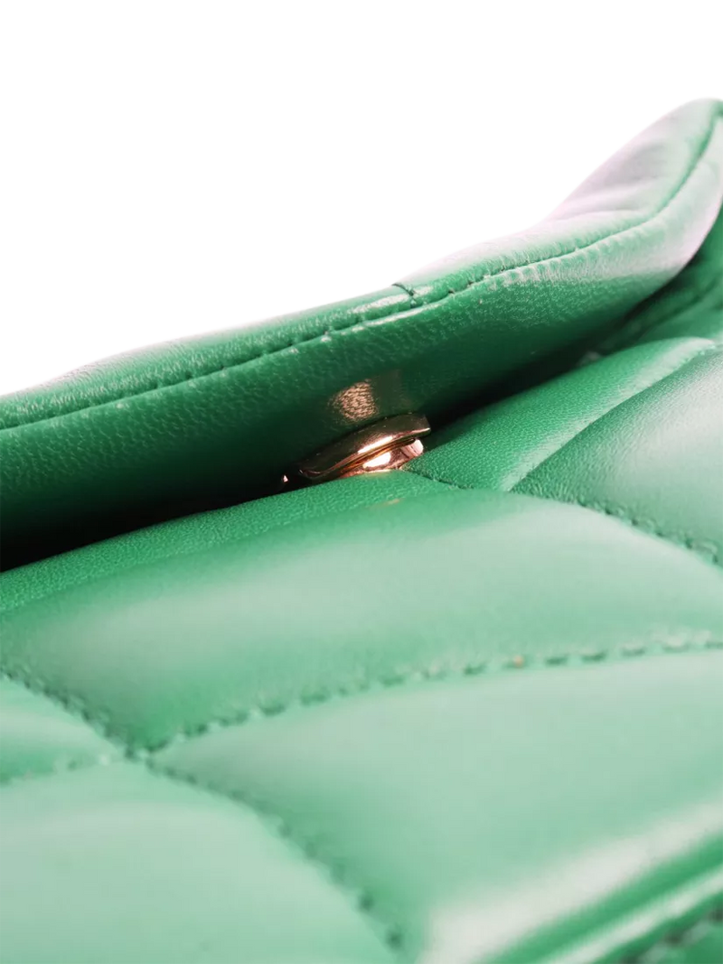 SAINT LAURENT green Loulou quilted leather clutch bag - British product
