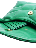 SAINT LAURENT green Loulou quilted leather clutch bag - British product