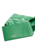 SAINT LAURENT green Loulou quilted leather clutch bag - British product