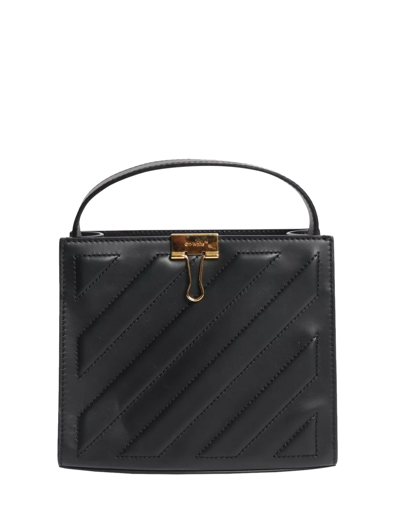 Pre-loved Off-White black leather crossbody tote - British product