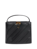 Pre-loved Off-White black leather crossbody tote - British product