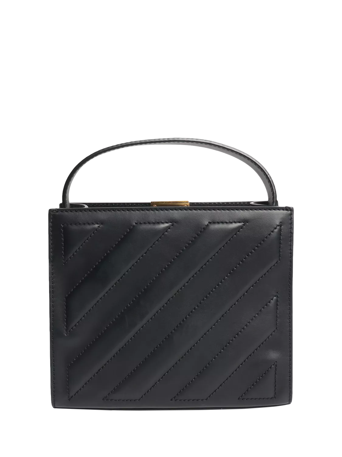 Pre-loved Off-White black leather crossbody tote - British product