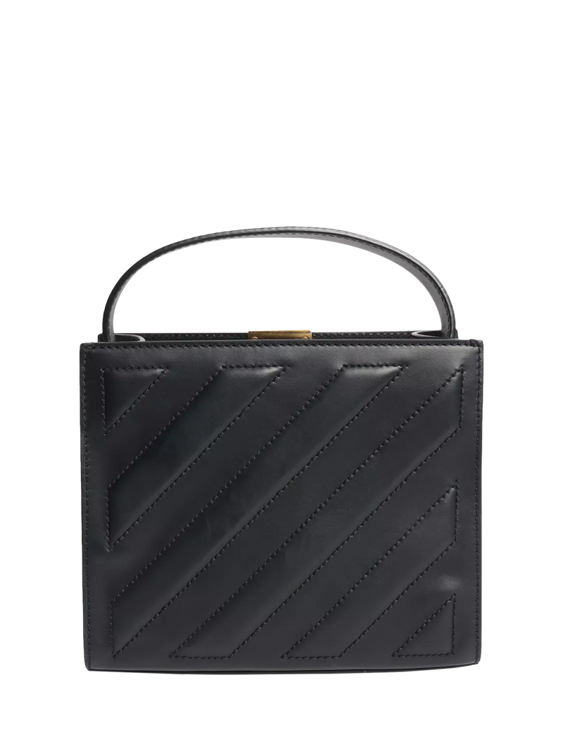 Pre-loved Off-White black leather crossbody tote - British product