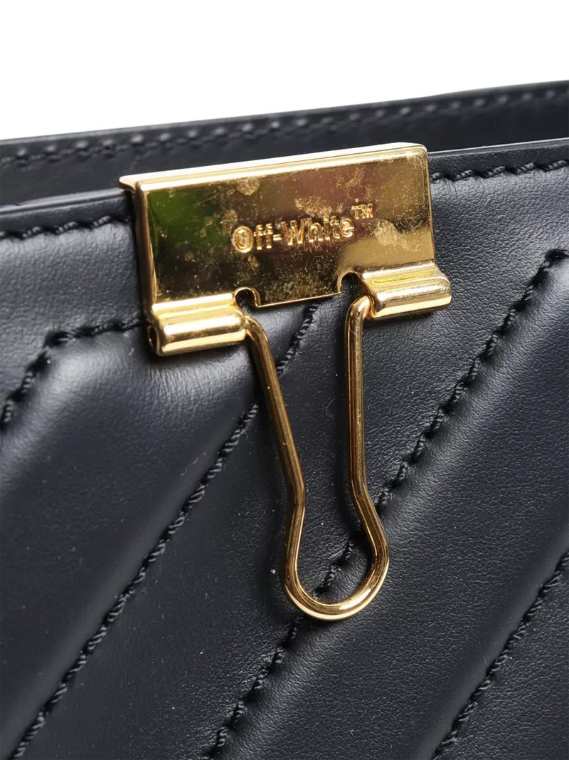 Pre-loved Off-White black leather crossbody tote - British product