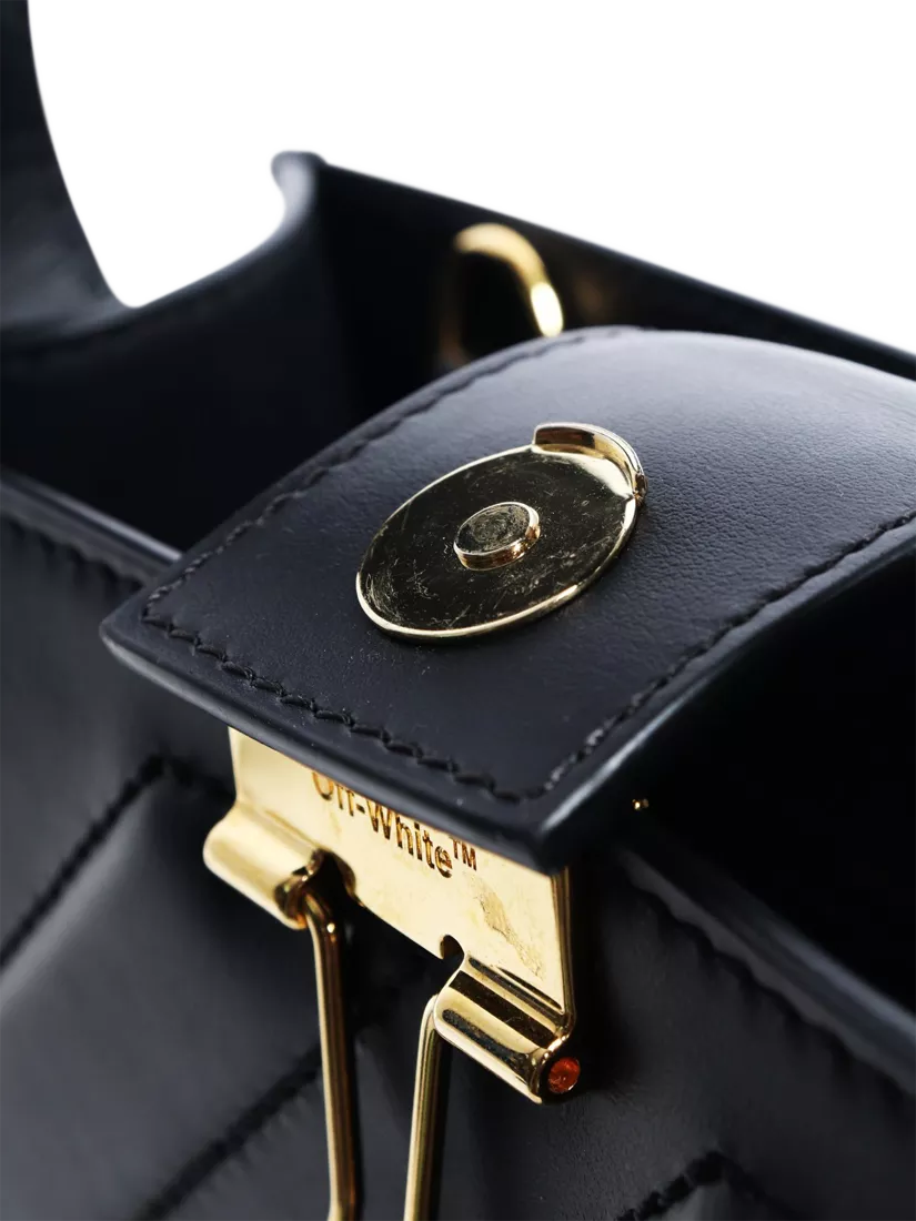 Pre-loved Off-White black leather crossbody tote - British product