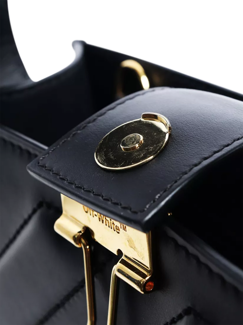 Pre-loved Off-White black leather crossbody tote - British product