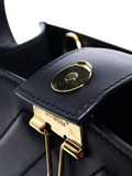 Pre-loved Off-White black leather crossbody tote - British product