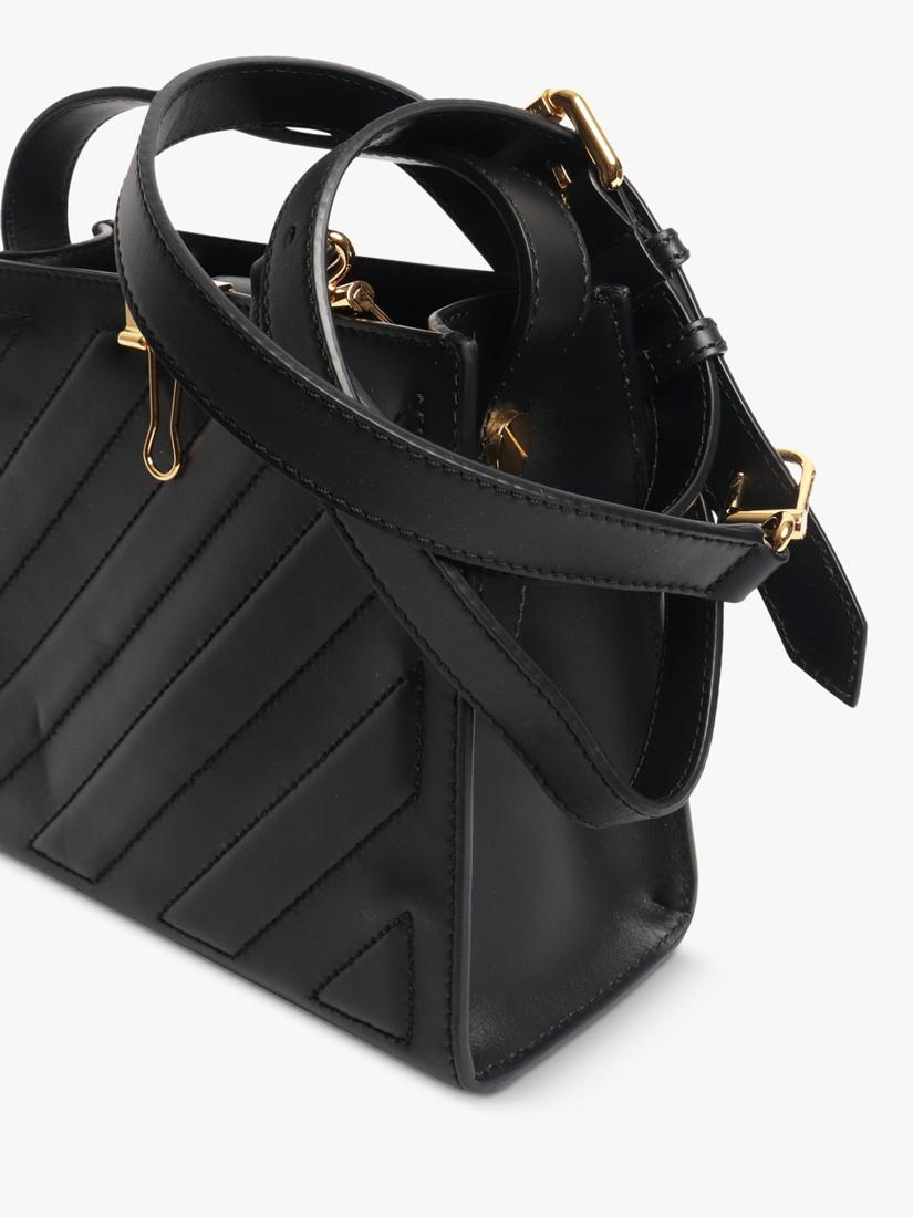Pre-loved Off-White black leather crossbody tote - British product