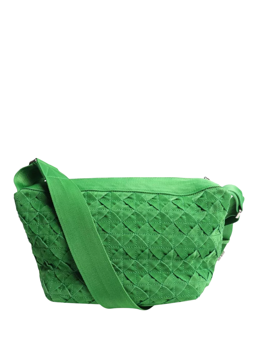 Bottega Veneta green woven shoulder bag, imported from the UK