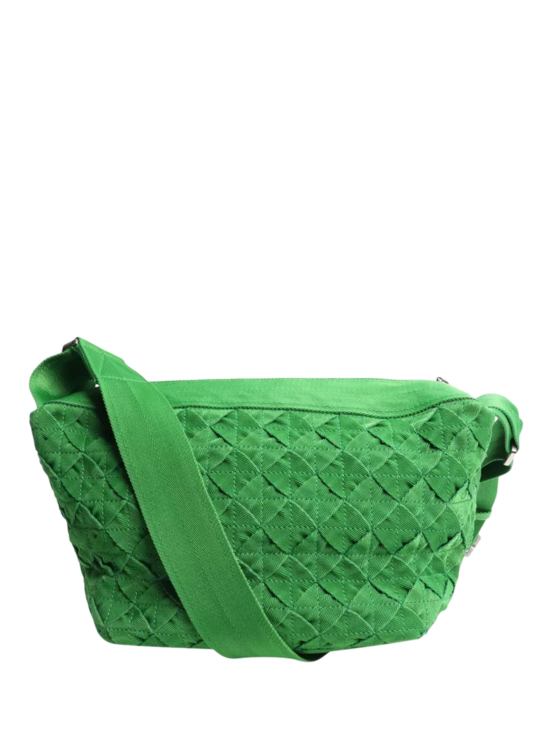 Bottega Veneta green woven shoulder bag, imported from the UK