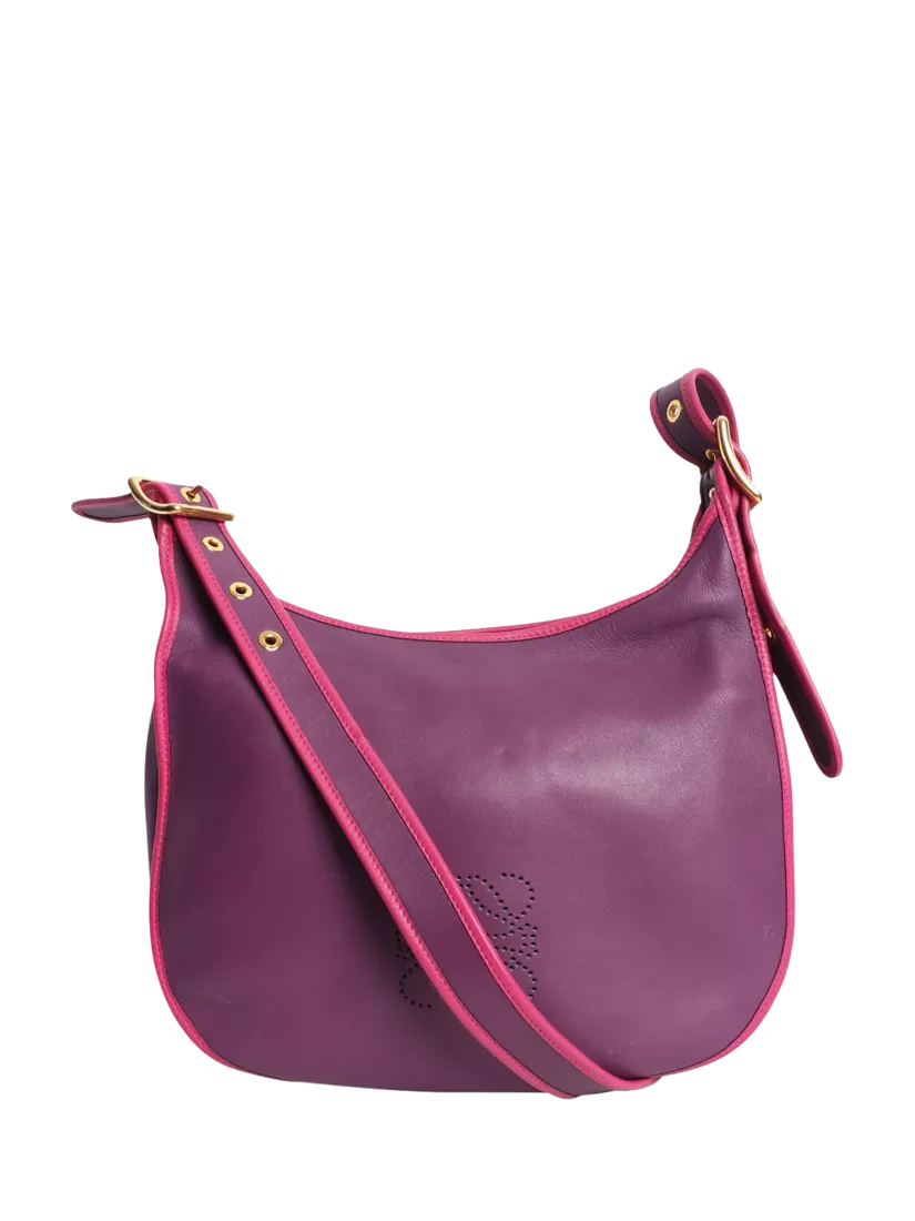 Pre-loved LOEWE purple shoulder bag, imported from the UK