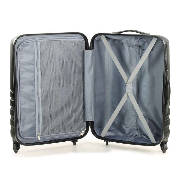 Rock Byron hardside luggage set black 3-piece, imported from the UK