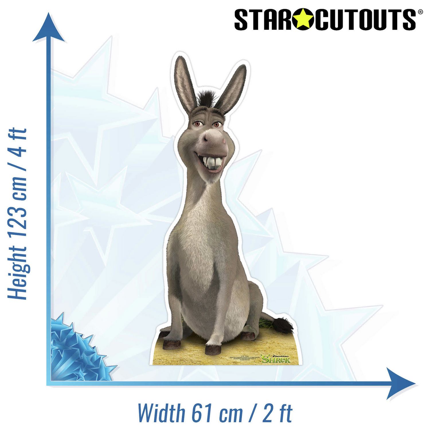 123cm Shrek Donkey cardboard cutout (British brand)