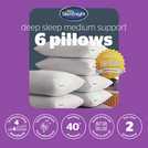 Silentnight Deep Sleep Medium Support Pillow 6 Pack L75 x W45cm (British brand)