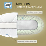 Sealy Airflow Memory Foam Pillow medium size 75cm x 45cm (British brand)