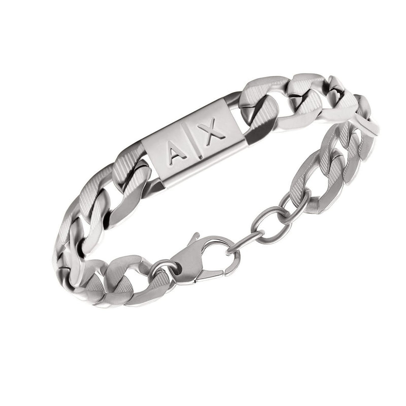Armani Exchange men's stainless steel chain bracelet (British brand)