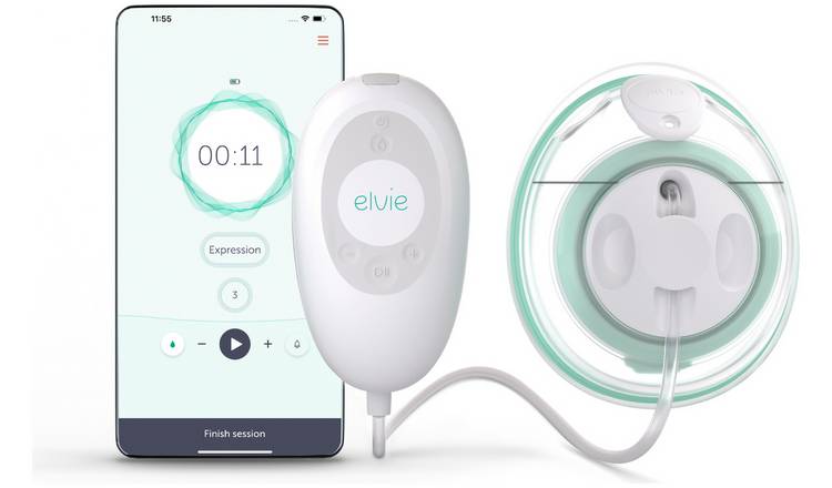 Elvie Stride single breast pump with cups and hub, UK version