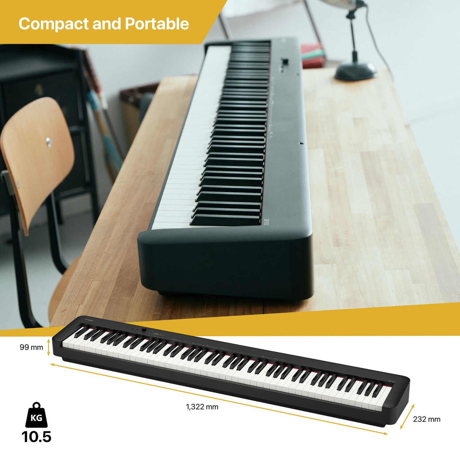 Casio CDP-S110BKST digital piano with stand 17.8kg - British product