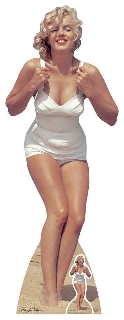 Décoration de fête de découpe en carton maillot de bain blanc Marilyn Monroe grandeur nature d'Argos Star Cutouts 172cm Hauteur – Acheter en ligne sur McGrocer