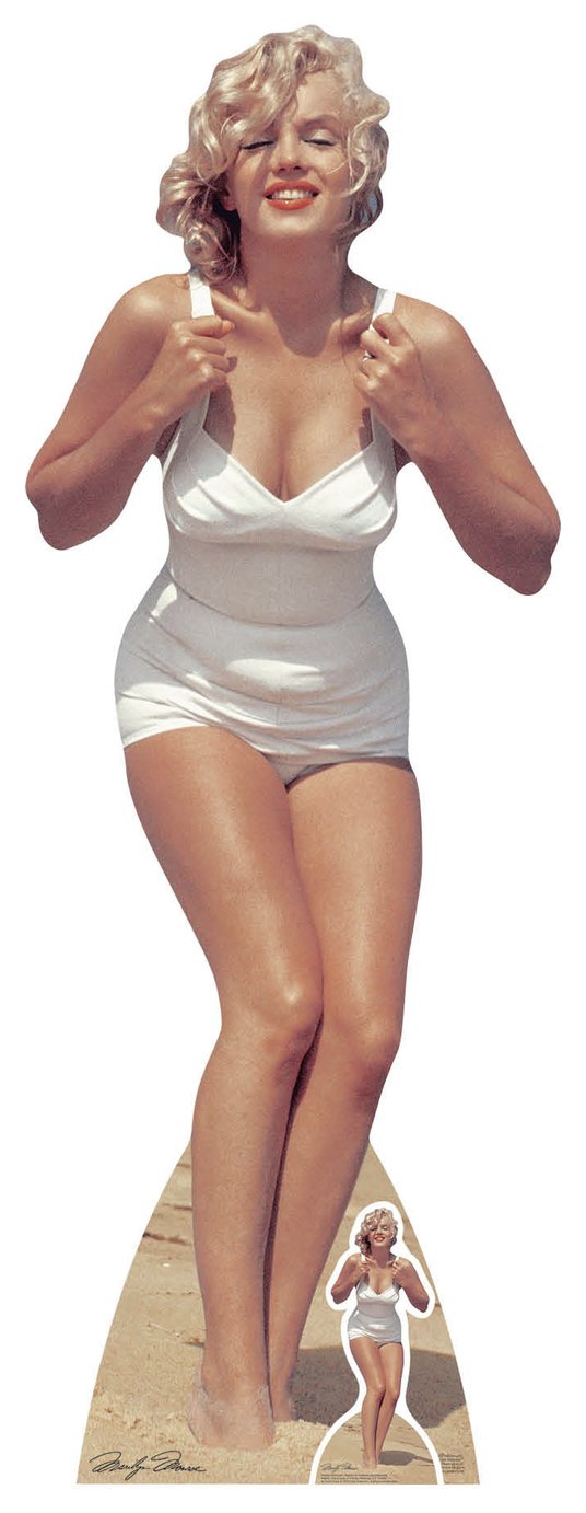 Star Cutouts Marilyn Monroe swimsuit white cardboard cutout 172cm height (British brand)