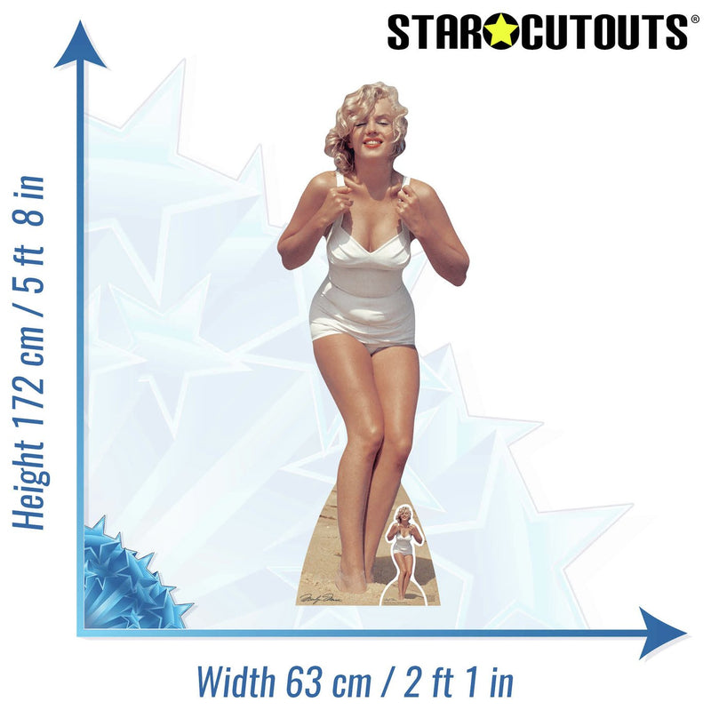 Star Cutouts Marilyn Monroe swimsuit white cardboard cutout 172cm height (British brand)
