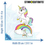 Rainbow Unicorn Cardboard Cutout 163cm tall (British brand)