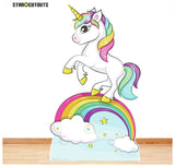 Rainbow Unicorn Cardboard Cutout 163cm tall (British brand)