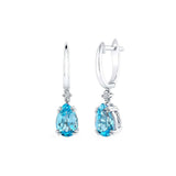 Costco pear cut topaz and diamond earrings 14ct white gold, UK version