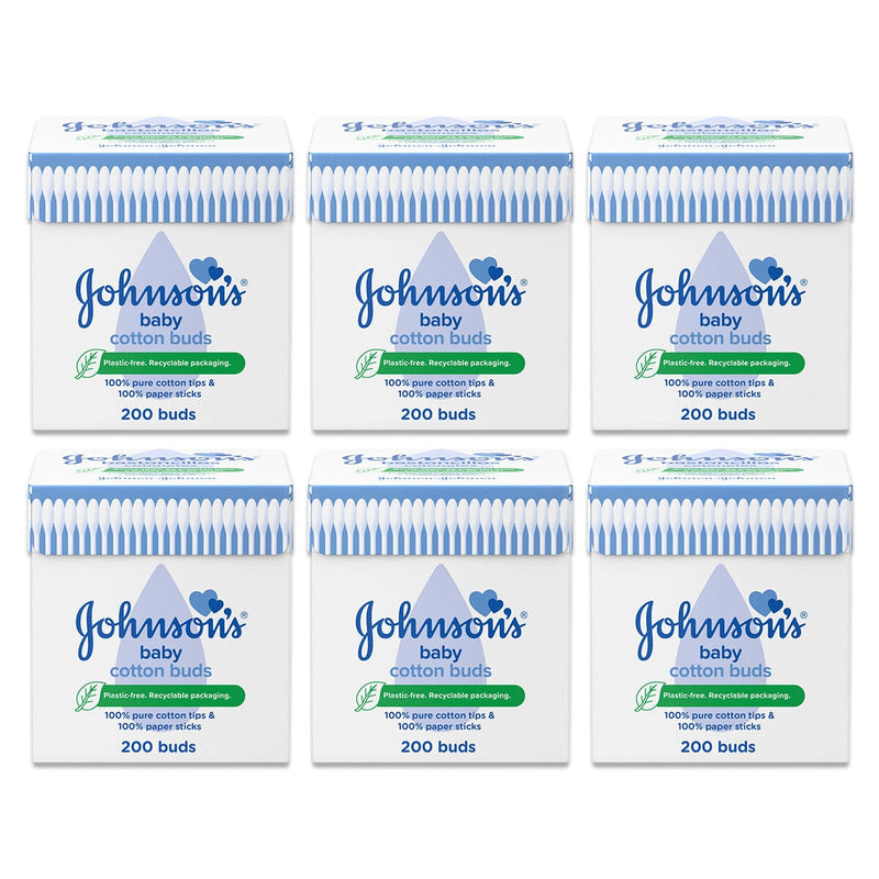 Johnson's Cotton Buds 6 x 200 Pack, UK version