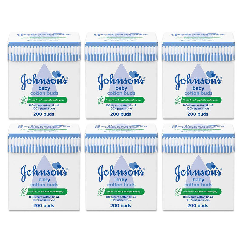 Johnson's Cotton Buds 6 x 200 Pack, UK version