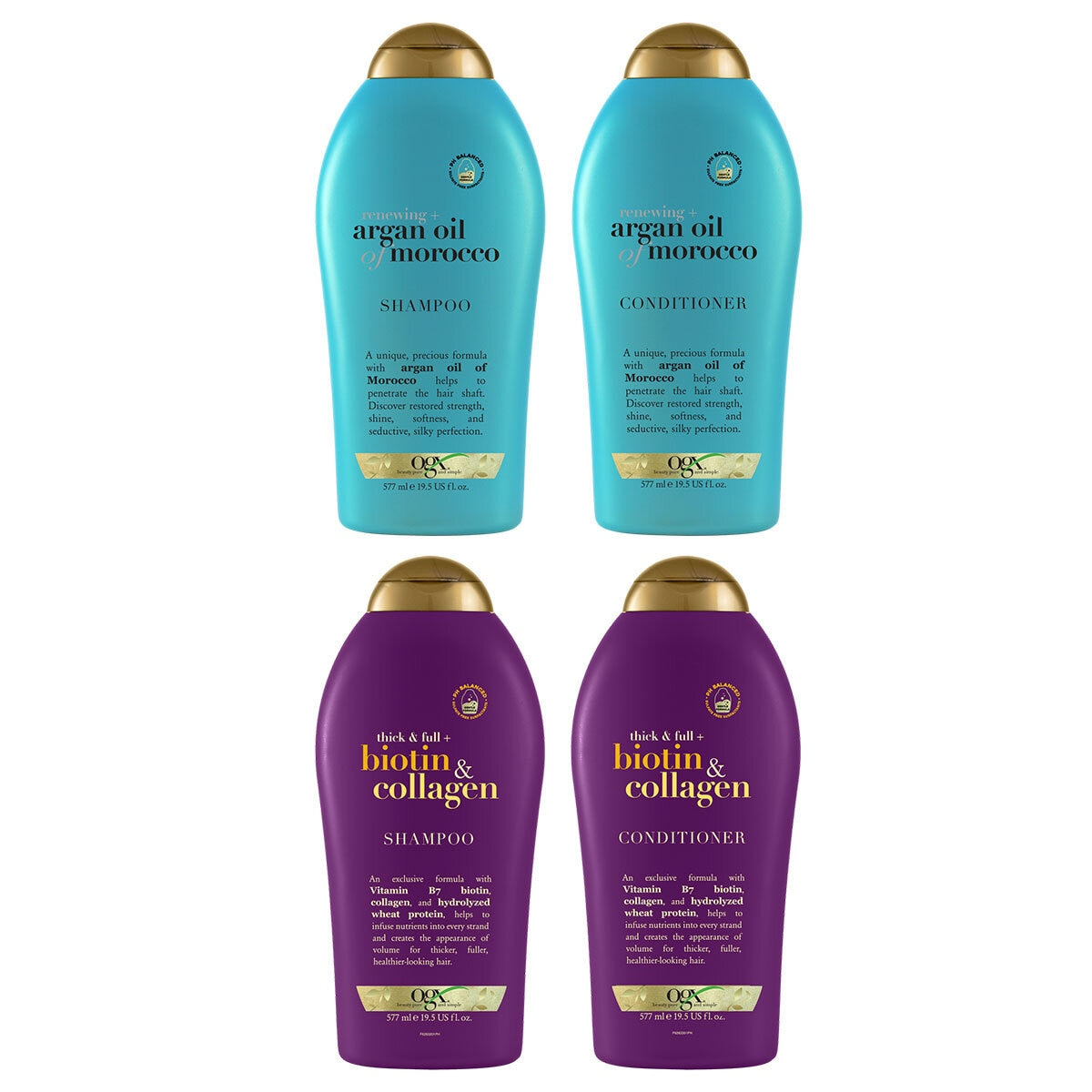 OGX Shampoo & Conditioner in 2 Varieties, 2 x 577ml GOODS Costco UK