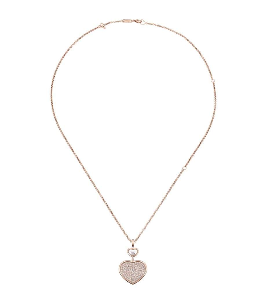 Chopard Happy Hearts rose gold diamond pendant necklace - British product