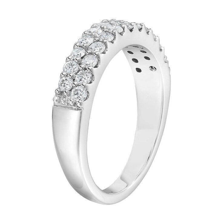 Round brilliant cut diamond ring 0.70ctw 14ct white gold, imported from the UK
