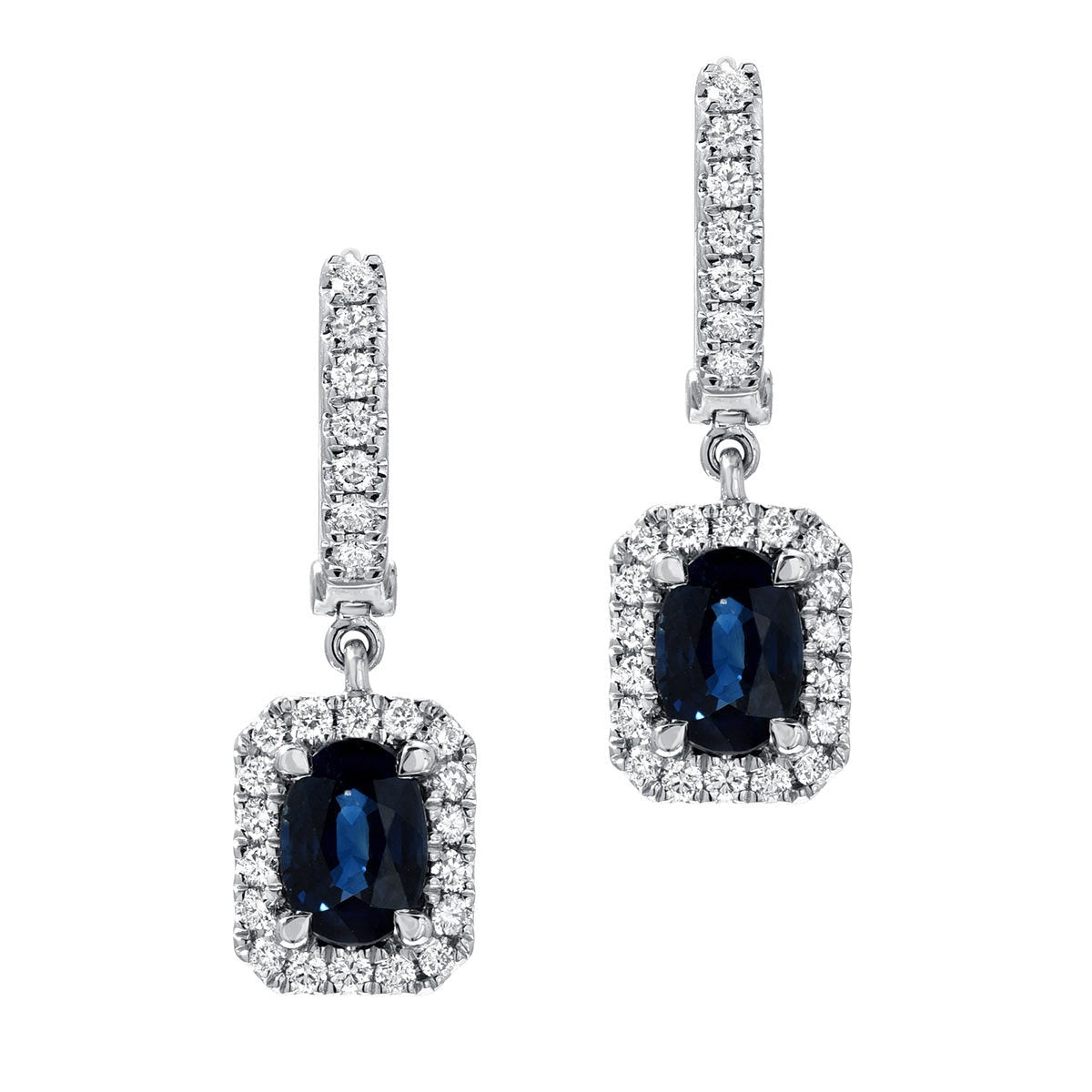 Costco oval cut blue sapphire diamond stud earrings 0.50ctw (British brand)