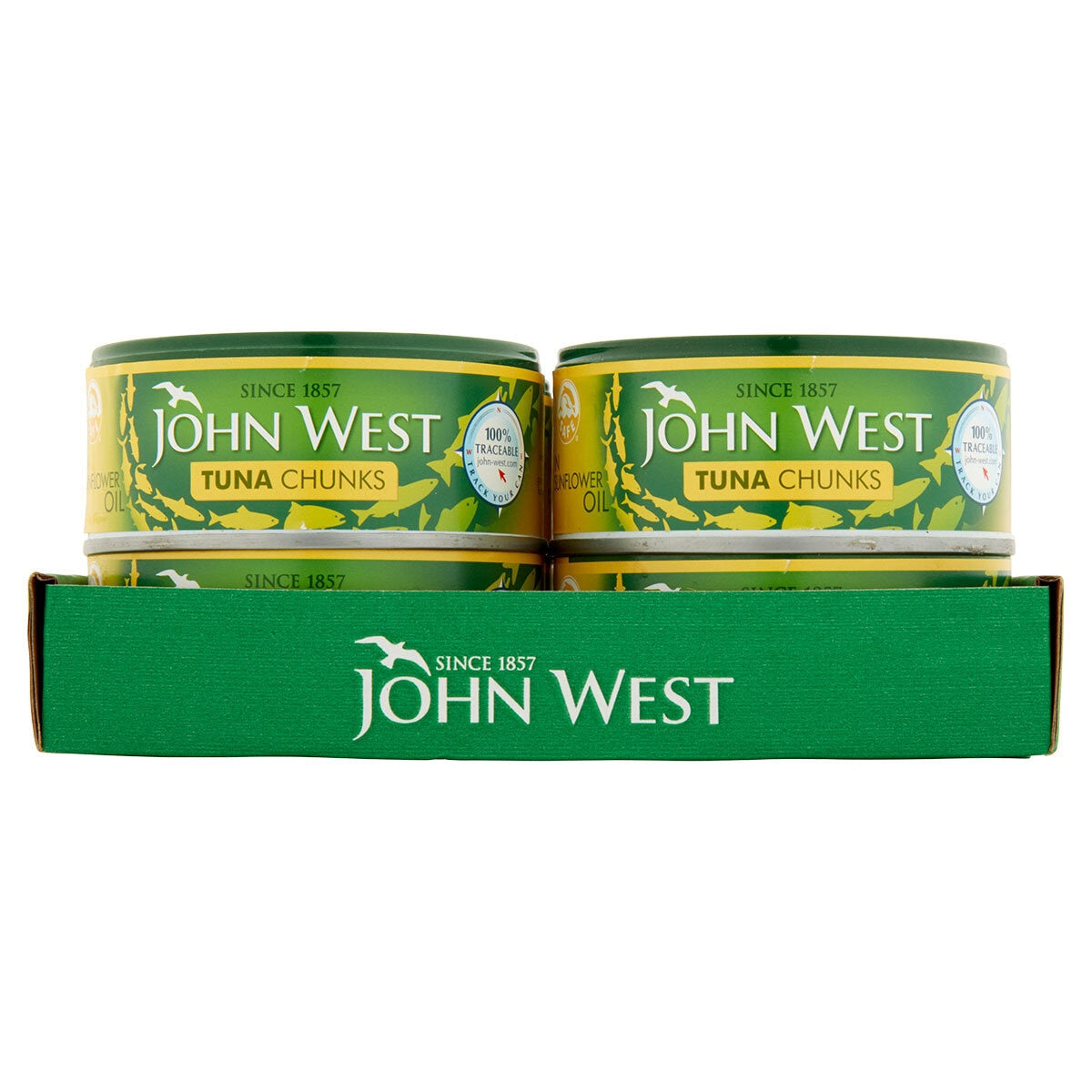 John West tuna chunks in sunflower oil 12x145g, UK version