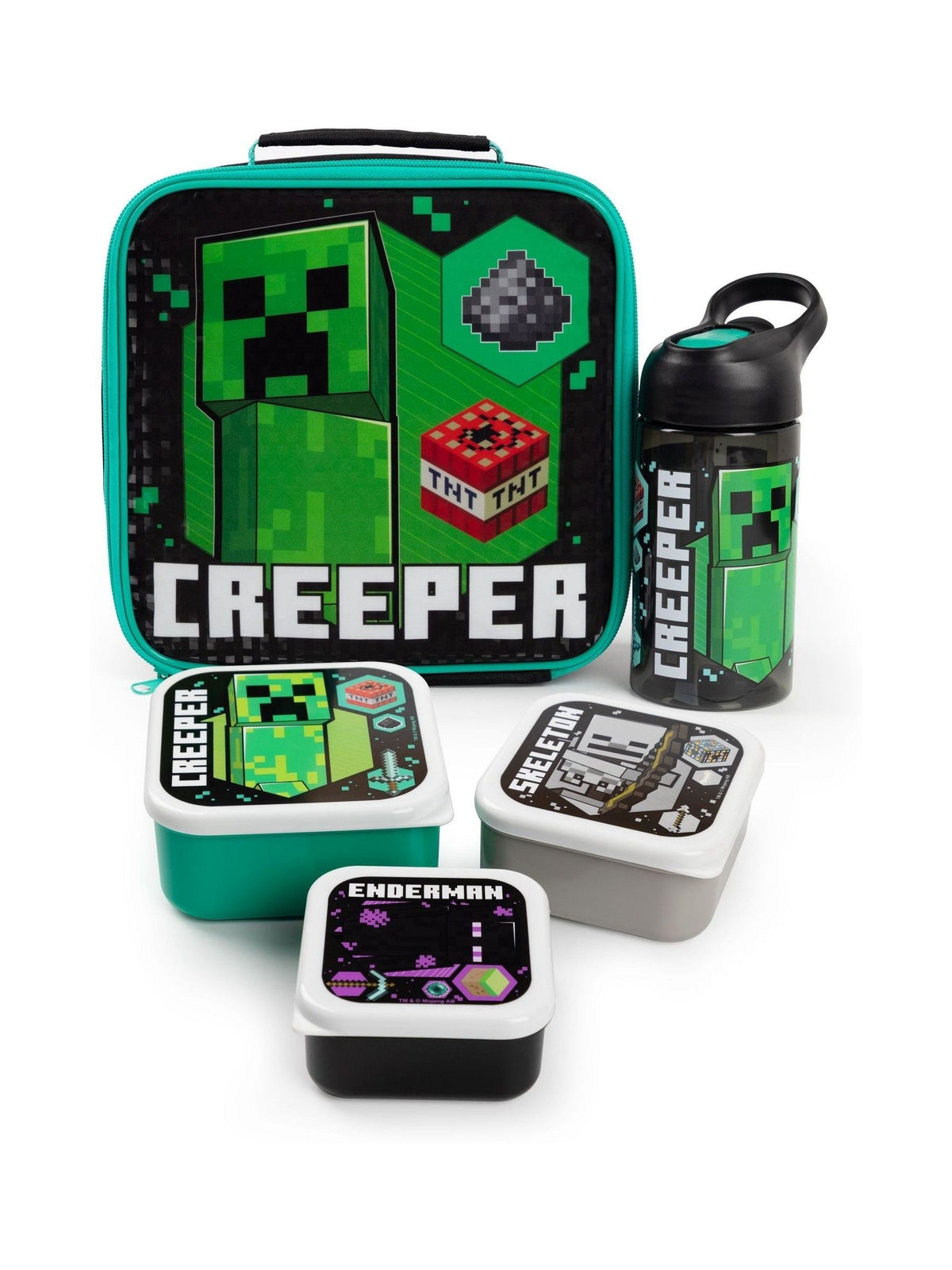 Green Minecraft Xbox lunch box set (British brand)