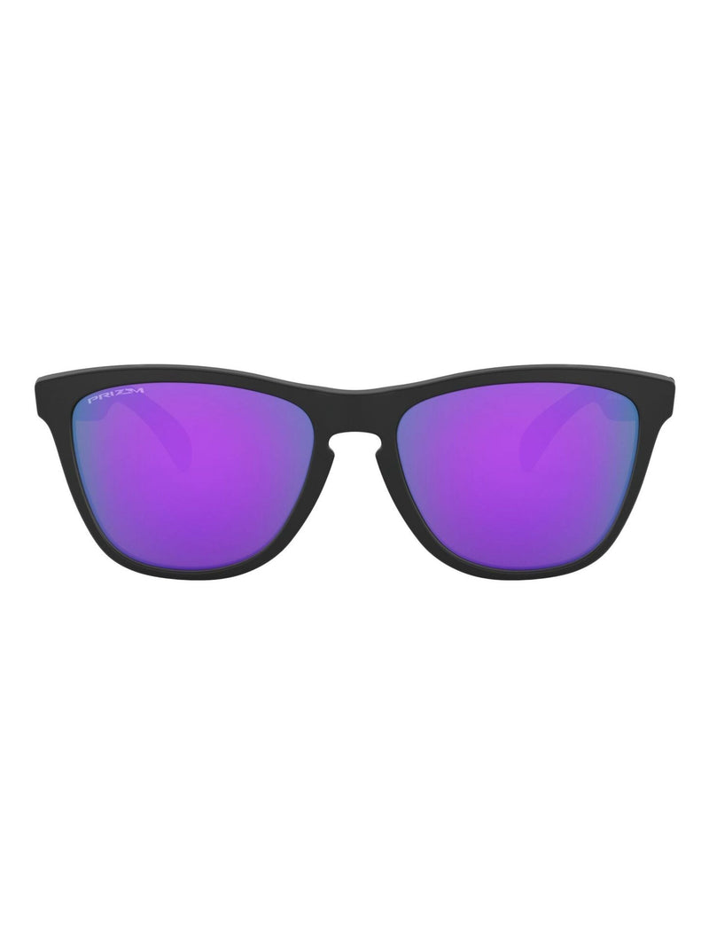 Oakley Frogskins Svarte solbriller med Prizm Fiolett glass, importert fra Storbritannia