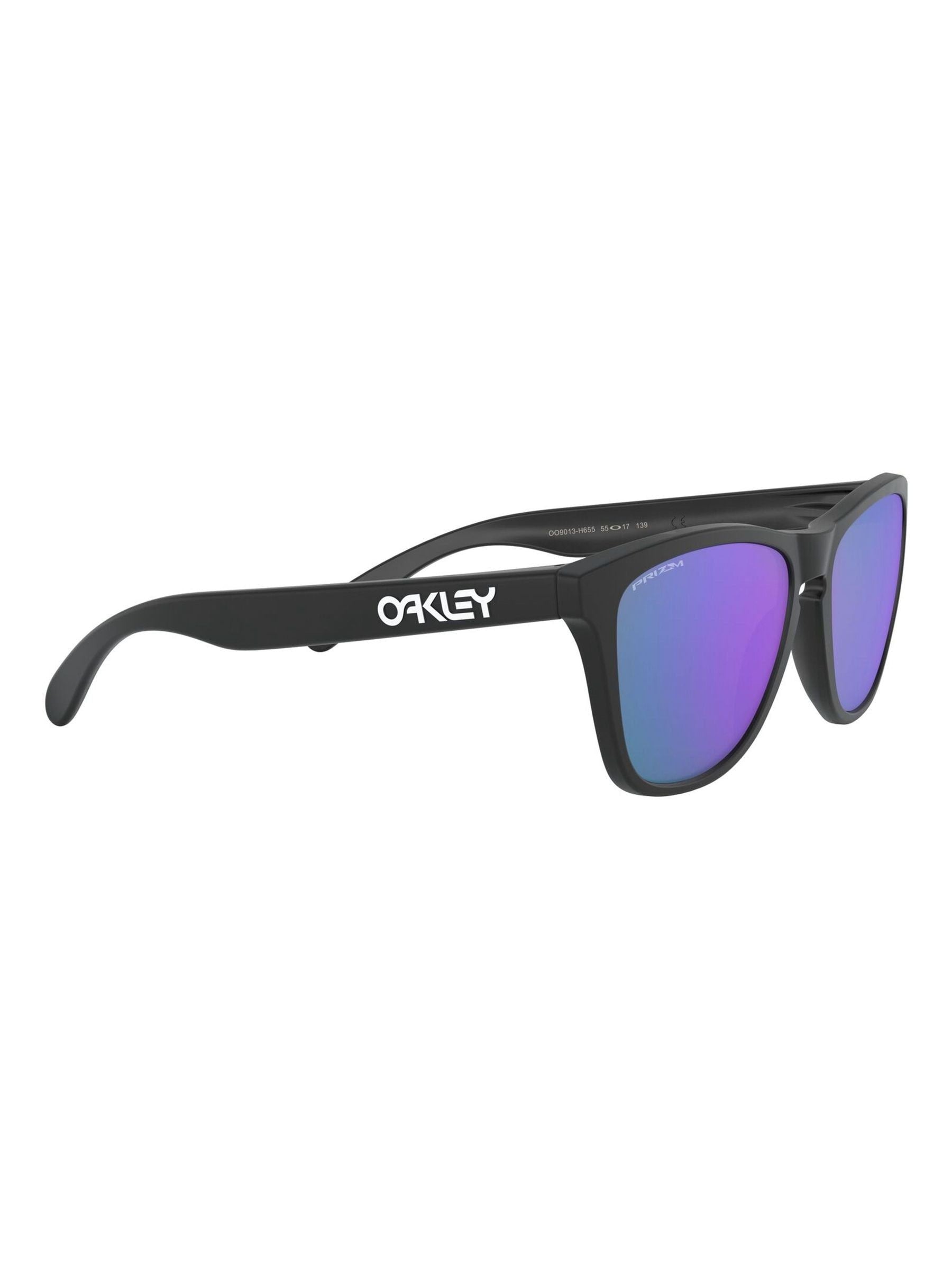 Oakley Frogskins Svarte solbriller med Prizm Fiolett glass, importert fra Storbritannia